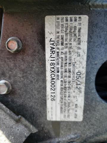 2012 YAMAHA FZ6 RC JYARJ18YXCA002126