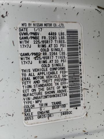 2017 NISSAN ROGUE S - JN8AT2MT6HW392734