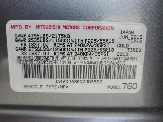 2016 MITSUBISHI OUTLANDER - JA4AD2A35GZ003862