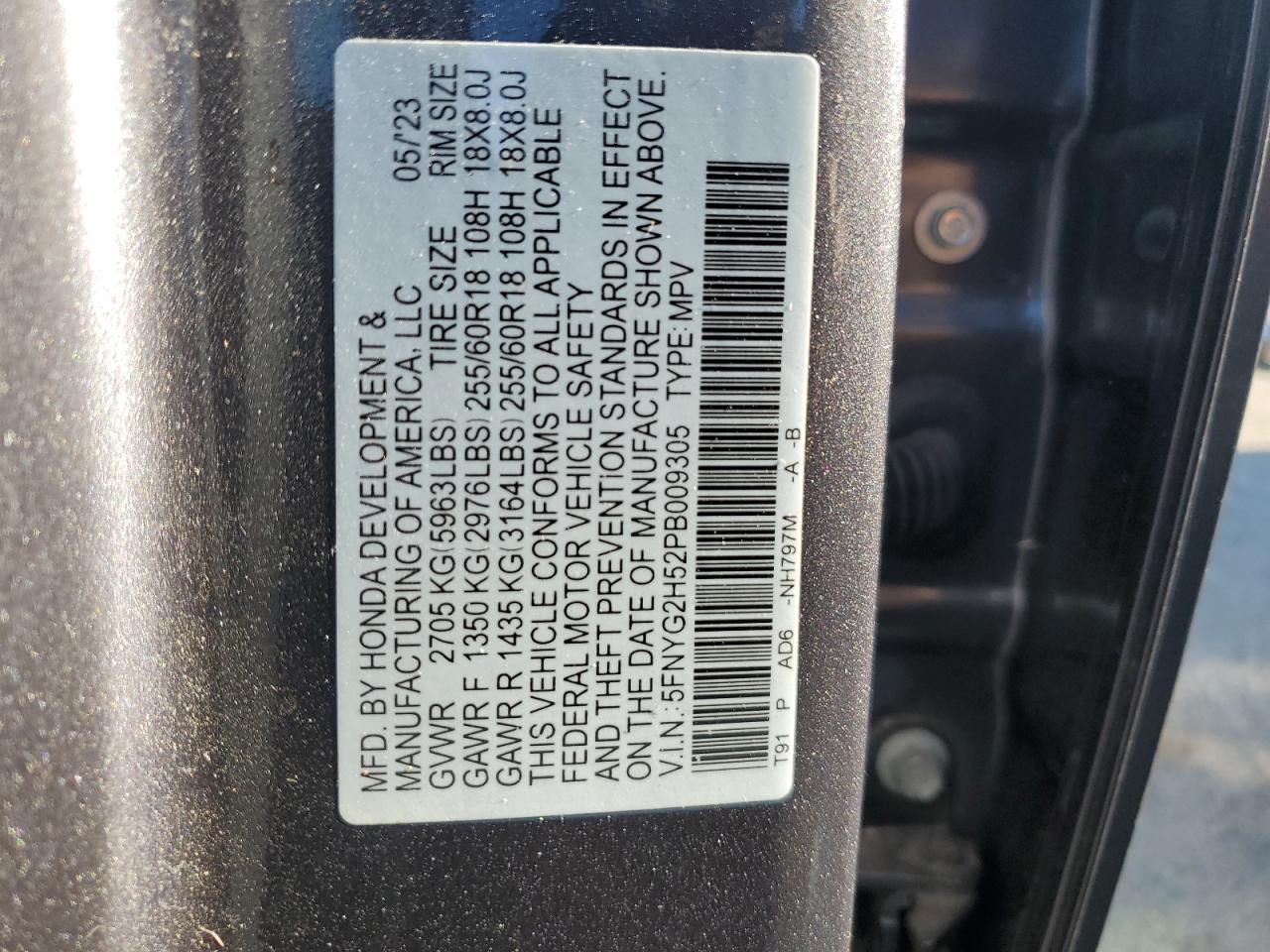 Lot #2940706353 2023 HONDA PILOT EXL