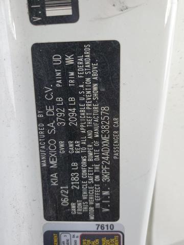 2021 KIA FORTE FE - 3KPF24ADXME382578