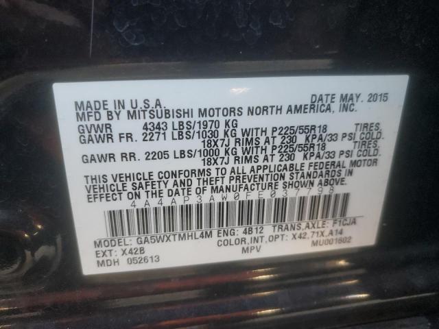 2015 MITSUBISHI OUTLANDER - 4A4AP3AW0FE037798