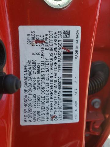 2019 HONDA CIVIC EX - 2HGFC1F32KH650702