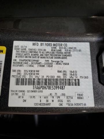 VIN 1FA6P0H78E5399487 2014 Ford Fusion, SE no.13