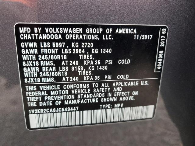 2018 VOLKSWAGEN ATLAS SE - 1V2KR2CA8JC543447