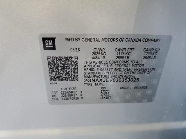 2018 CHEVROLET EQUINOX LT - 2GNAXJEV0J6353025