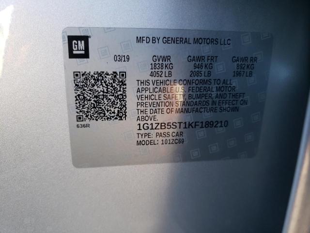 2019 CHEVROLET MALIBU LS - 1G1ZB5ST1KF189210