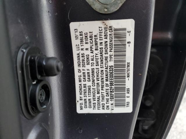 VIN 19XFB2F98EE006326 2014 Honda Civic, Exl no.12