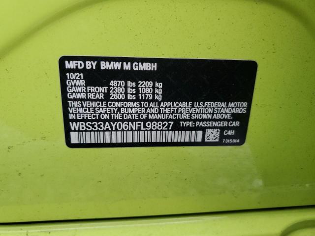 2022 BMW M3 COMPETI - WBS33AY06NFL98827