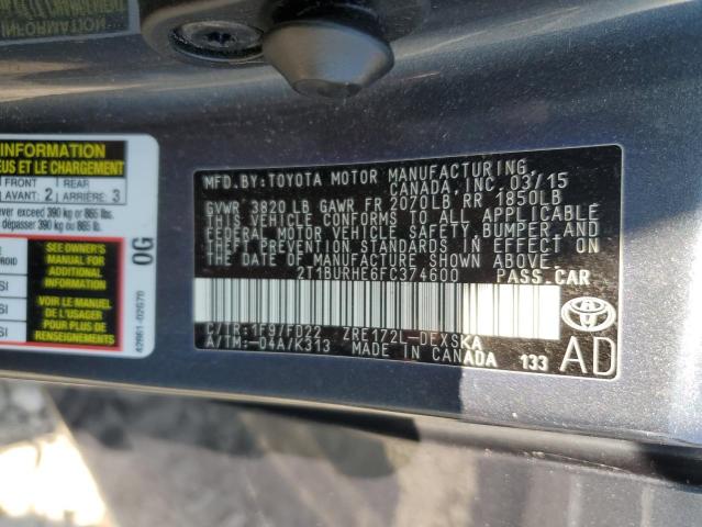 2015 TOYOTA COROLLA L - 2T1BURHE6FC374600