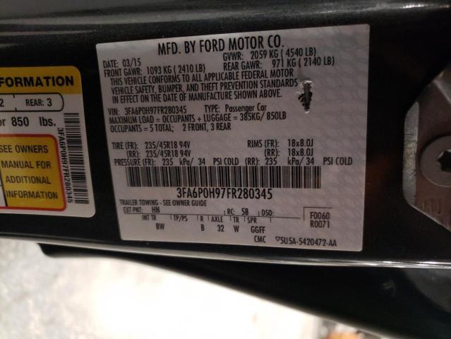 2015 FORD FUSION SE - 3FA6P0H97FR280345