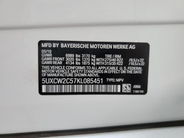 VIN 5UXCW2C57KL085451 2019 BMW X7 no.14