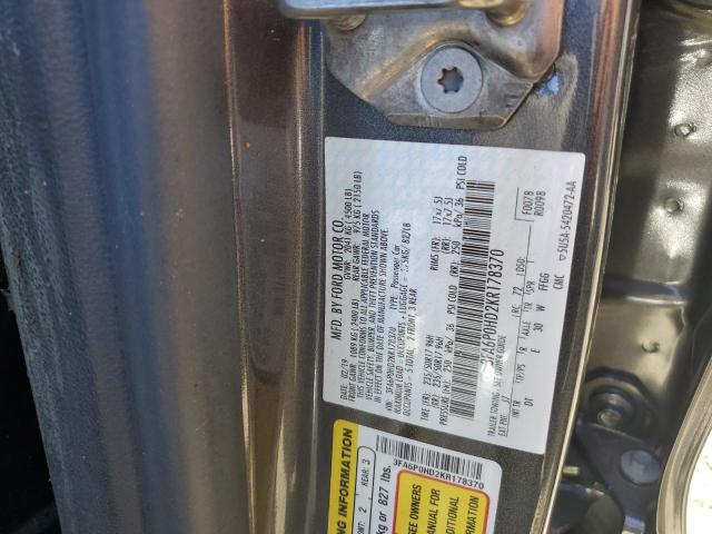 VIN 3FA6P0HD2KR178370 2019 Ford Fusion, SE no.12