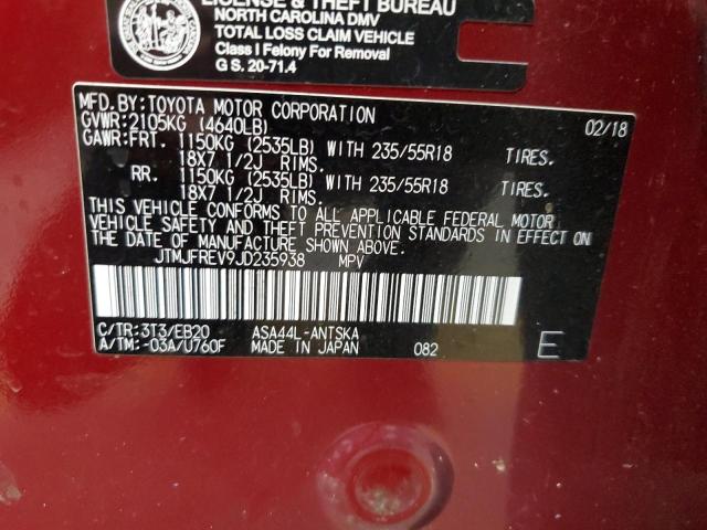 2018 TOYOTA RAV4 SE - JTMJFREV9JD235938