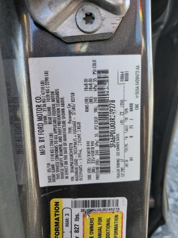 VIN 3FA6P0LU0JR249278 2018 Ford Fusion, Se Hybrid no.12