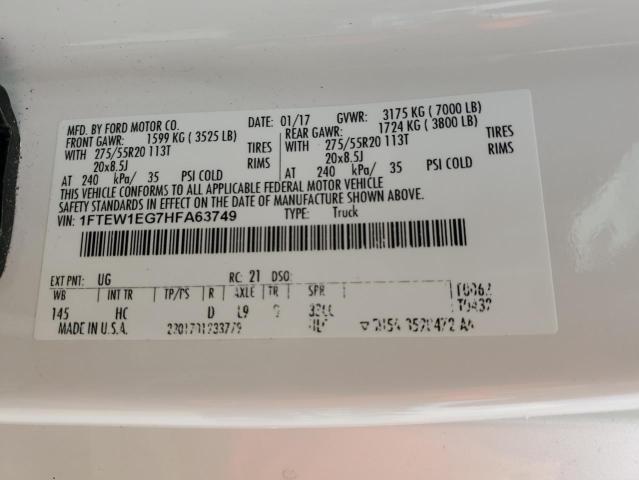2017 FORD F150 SUPER - 1FTEW1EG7HFA63749