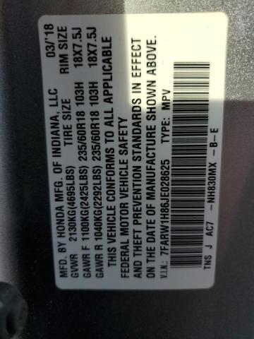 2018 HONDA CR-V EXL - 7FARW1H86JE028625