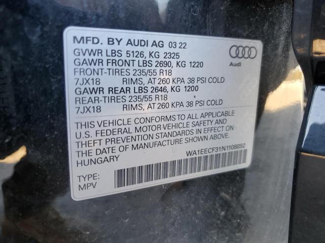 VIN WA1EECF31N1108892 2022 Audi Q3, Premium Plus S... no.13