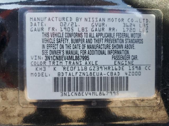 VIN 3N1CN8EV4ML867995 2021 Nissan Versa, SV no.12