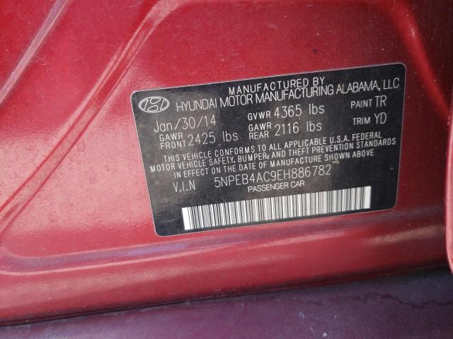 VIN 5NPEB4AC9EH886782 2014 Hyundai Sonata, Gls no.12