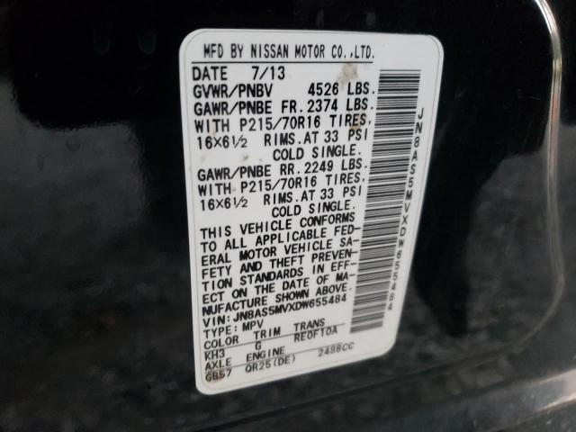 VIN JN8AS5MVXDW655484 2013 Nissan Rogue, S no.13