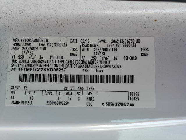 2019 FORD F150 - 1FTMF1C52KKD08257