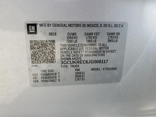 2018 CHEVROLET SILVERADO - 3GCUKREC6JG508117