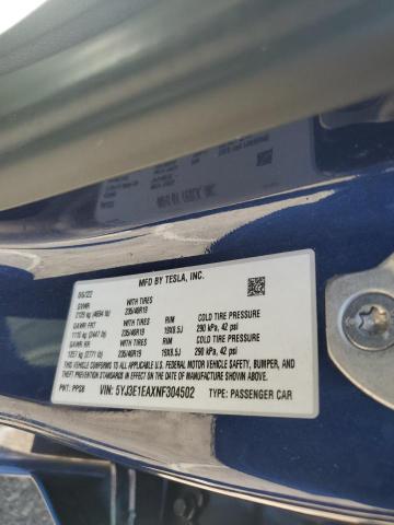 2022 TESLA MODEL 3 - 5YJ3E1EAXNF304502