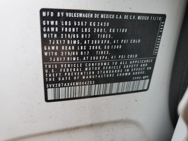2019 VOLKSWAGEN TIGUAN SE - 3VV2B7AX4KM044253
