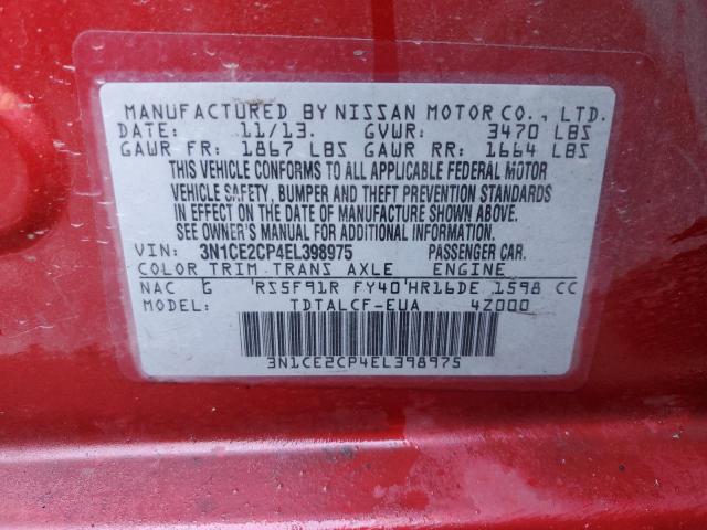 VIN 3N1CE2CP4EL398975 2014 Nissan Versa, S no.12