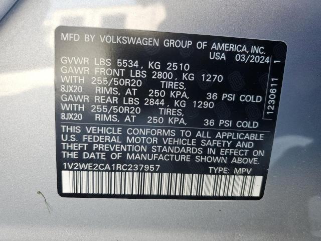 2024 VOLKSWAGEN ATLAS CROS - 1V2WE2CA1RC237957