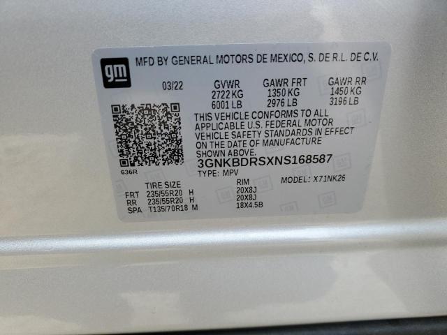 2022 CHEVROLET BLAZER 3LT - 3GNKBDRSXNS168587