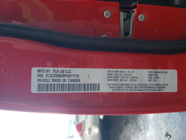 VIN 2C3CDXBG9PH671116 2023 Dodge Charger, Sxt no.12