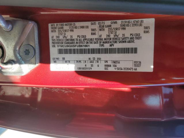 VIN 1FMCU9GX5FUB61661 2015 Ford Escape, SE no.13