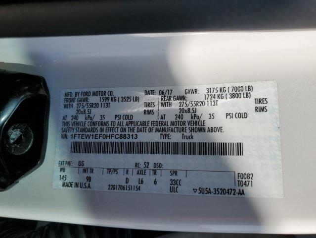 2017 FORD F150 SUPER - 1FTEW1EF0HFC88313
