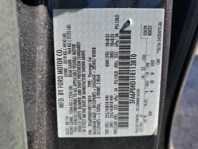 VIN 3FA6P0HD1FR113810 2015 Ford Fusion, SE no.12