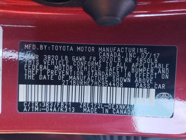 2017 TOYOTA COROLLA L - 2T1BURHE7HC954408