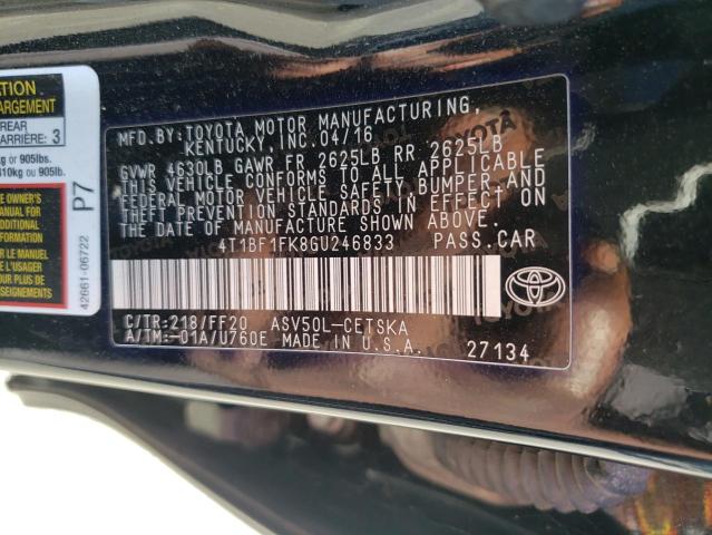 2016 TOYOTA CAMRY LE - 4T1BF1FK8GU246833