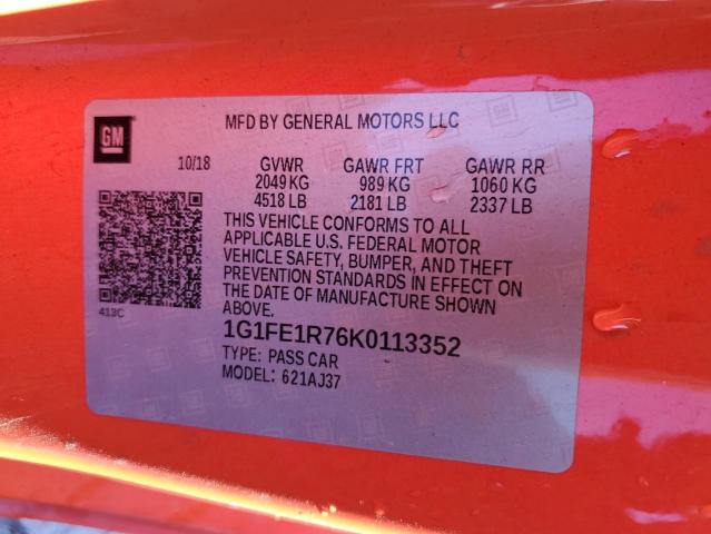 2019 CHEVROLET CAMARO SS - 1G1FE1R76K0113352