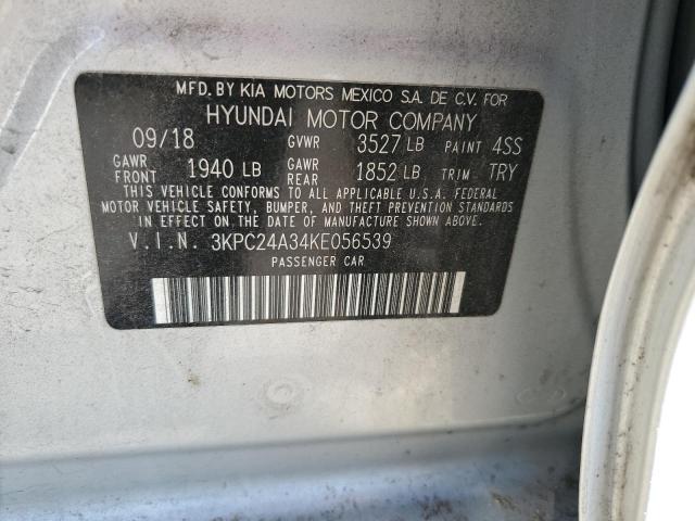 VIN 3KPC24A34KE056539 2019 HYUNDAI ACCENT no.12