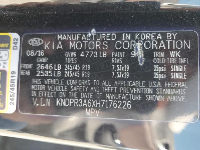 VIN KNDPR3A6XH7176226 2017 KIA Sportage, SX no.13