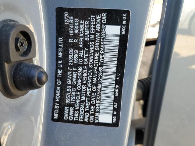 2021 HONDA CIVIC - SHHFK7H44MU212569