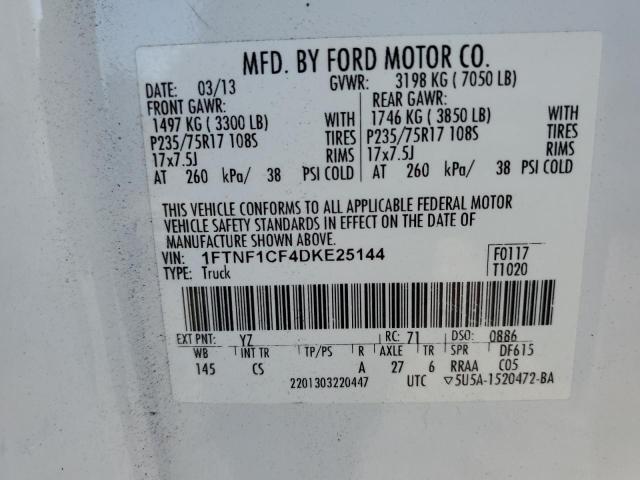 VIN 1FTNF1CF4DKE25144 2013 Ford F-150 no.13