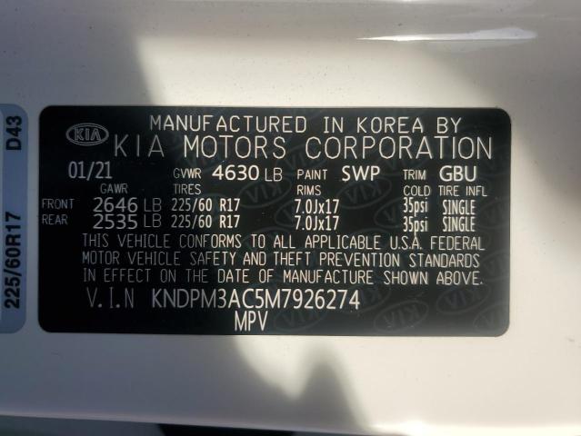 VIN KNDPM3AC5M7926274 2021 KIA Sportage, LX no.13