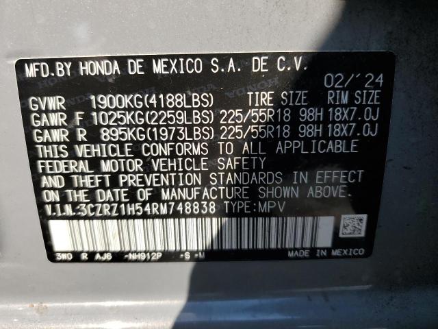 VIN 3CZRZ1H54RM748838 2024 HONDA HR-V no.12