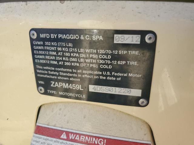 2013 VESPA GTS 300 SU ZAPM459L4D5901220