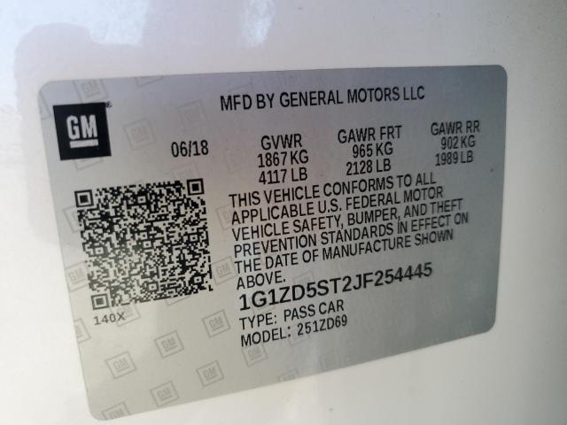 2018 CHEVROLET MALIBU LT - 1G1ZD5ST2JF254445