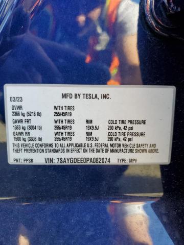 2023 TESLA MODEL Y - 7SAYGDEE0PA082074