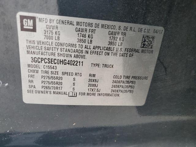 VIN 3GCPCSEC0HG402211 2017 CHEVROLET ALL MODELS no.12