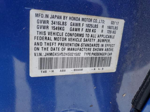 2017 HONDA FIT LX - JHMGK5H52HS021582